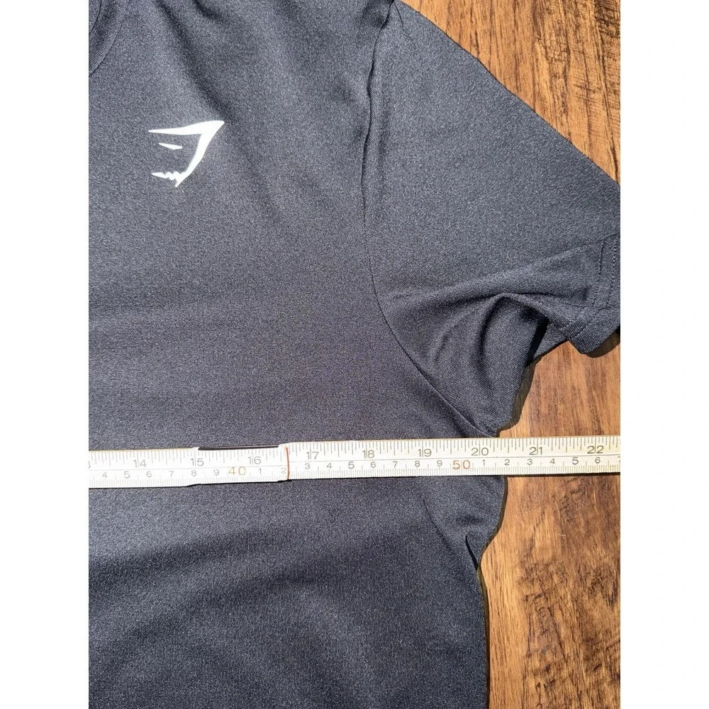 Gymshark Black Crew Neck Short Sleeve Stretch Logo Tee Athletic Fit L